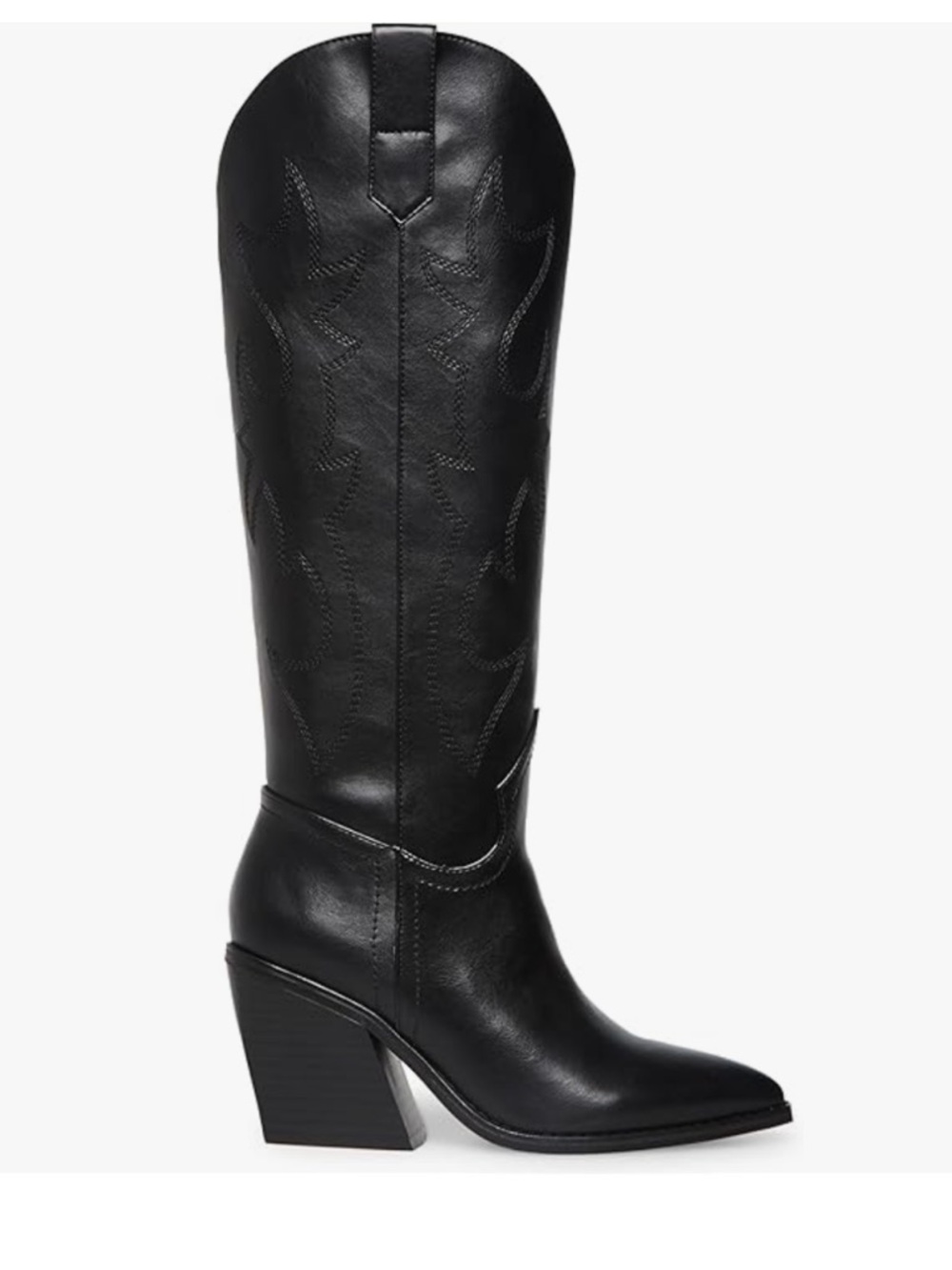Madden Girl Black Over-the-Knee Western Block-Heel Boots